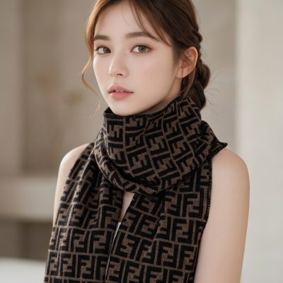 FENDI FENDI老花羊毛圍巾