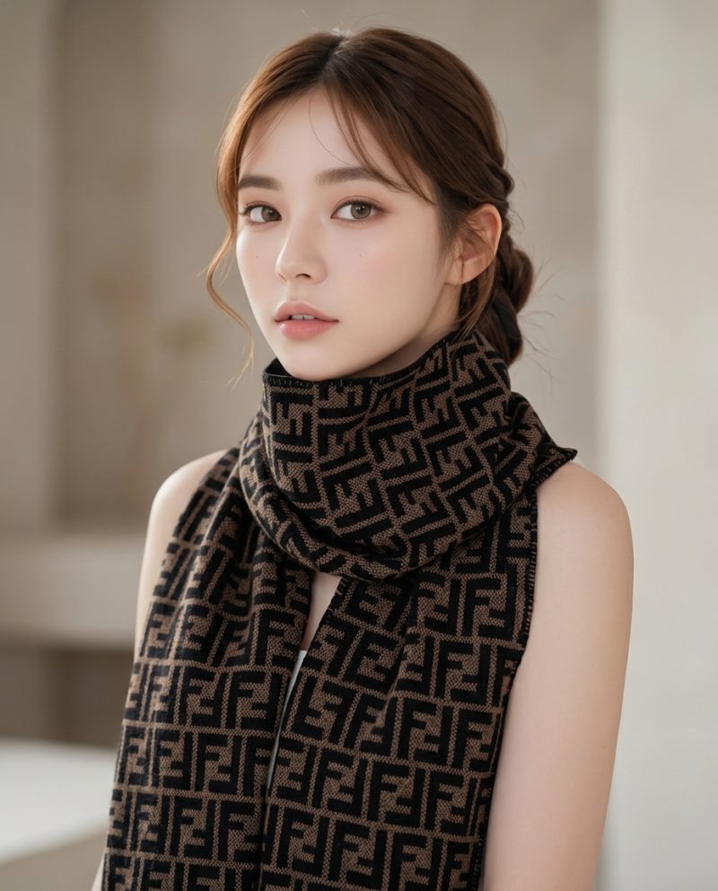 FENDI FENDI老花羊毛圍巾