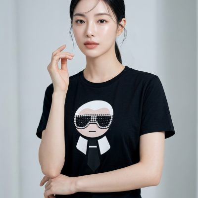 FENDI 老佛爺黑色短袖T