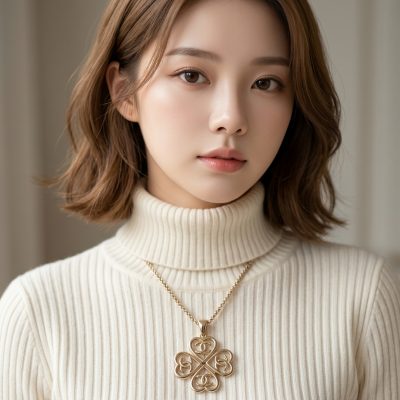 CHANEL 愛心幸運草項鍊