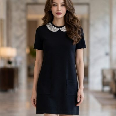 VALENTINO 黑色針織洋裝