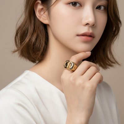 Dior 復古金CD戒指