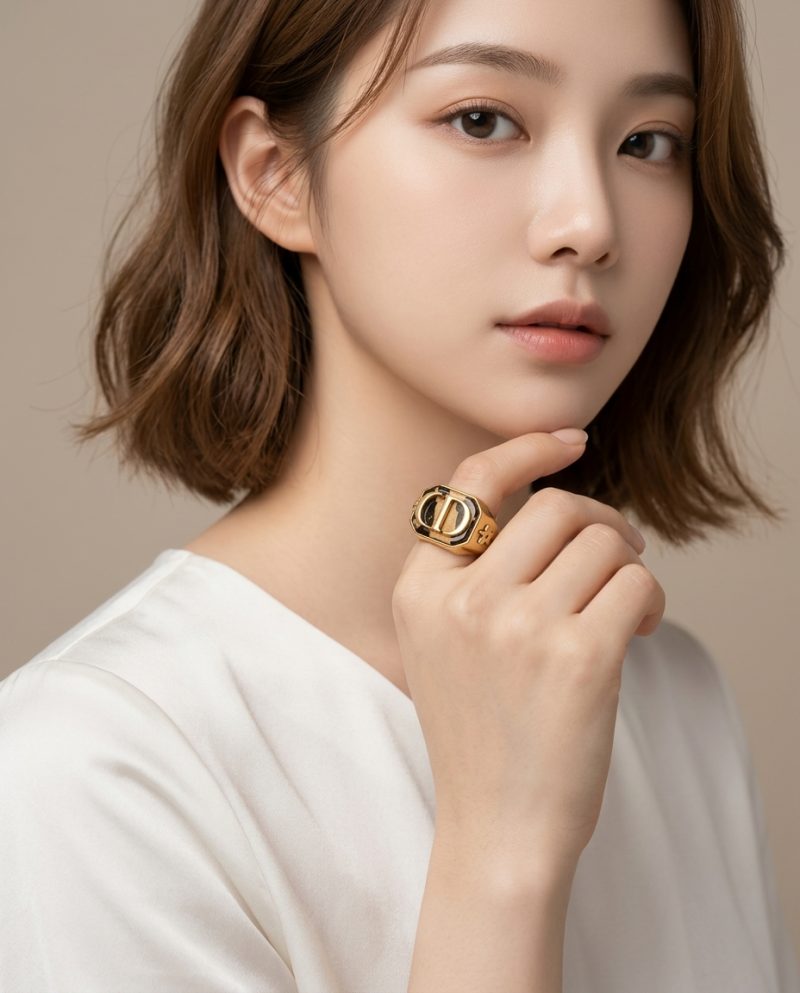 Dior 復古金CD戒指