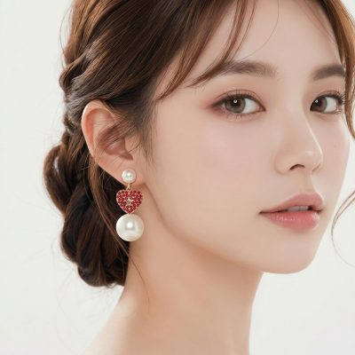 DIOR 愛心珍珠耳環