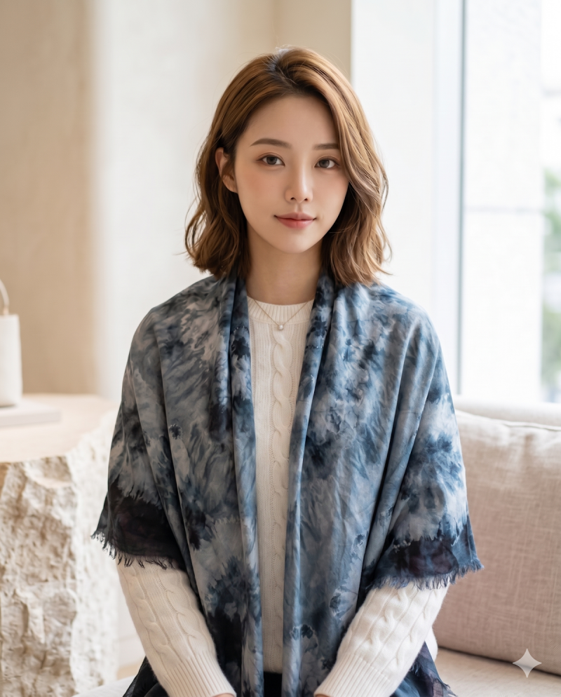 DIOR 渲染漸層羊絨披肩