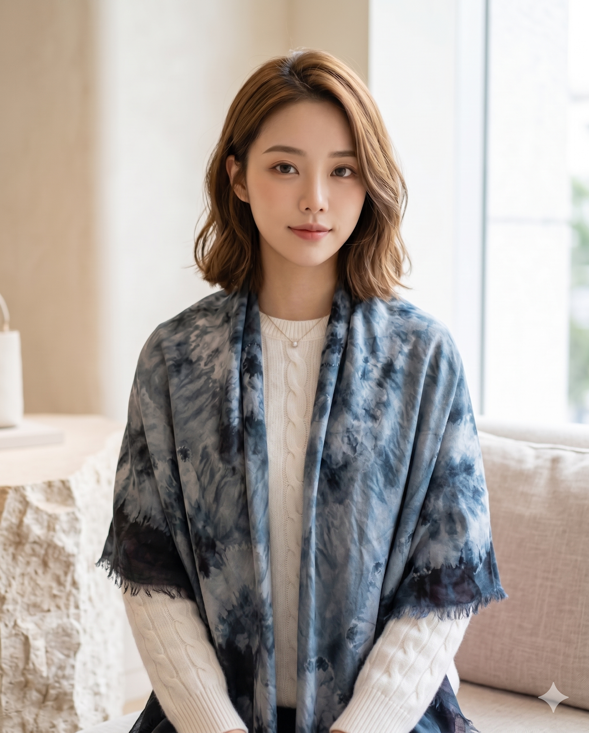 DIOR 渲染漸層羊絨披肩