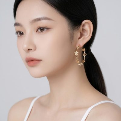 DIOR 星星幸運草耳環