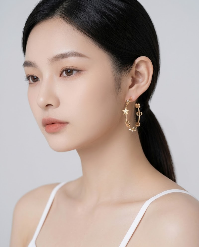 DIOR 星星幸運草耳環