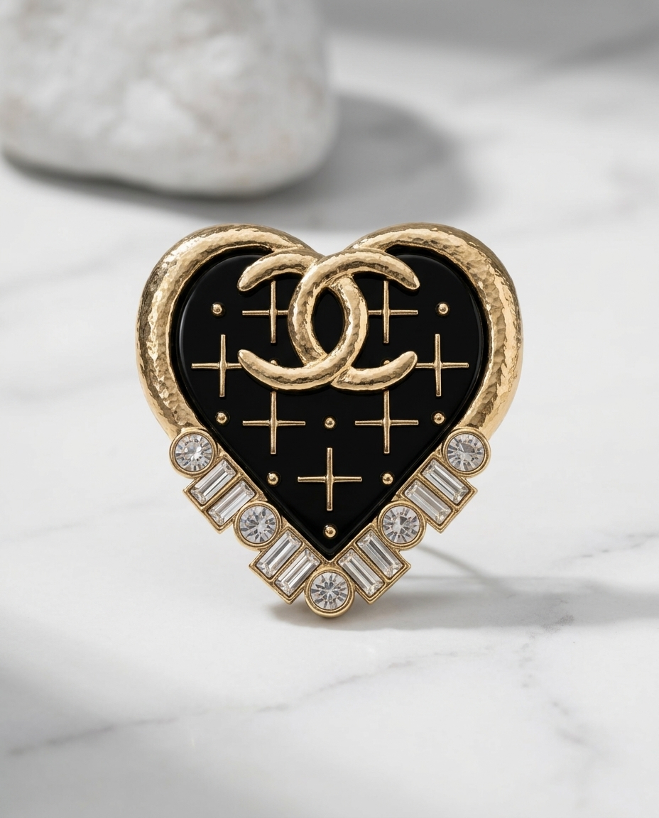 CHANEL 復古愛心胸針