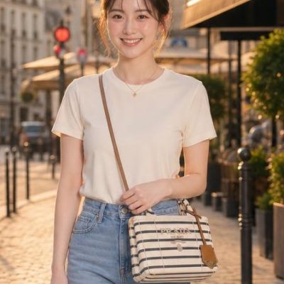 PRADA 條紋斜背包