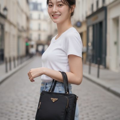 PRADA 黑色尼龍手提包