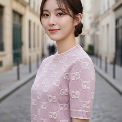 GUCCI 粉色針織上衣