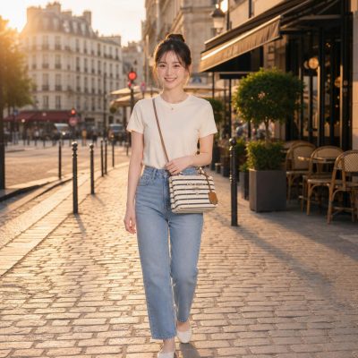 PRADA 條紋斜背包