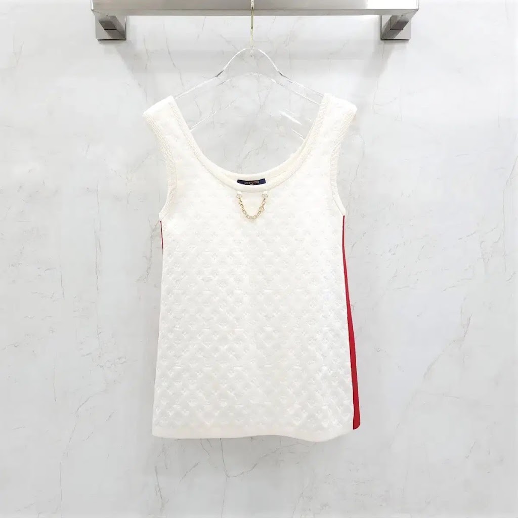 LOUIS VUITTON 緹花鍊飾無袖上衣 (XS):圖片 2