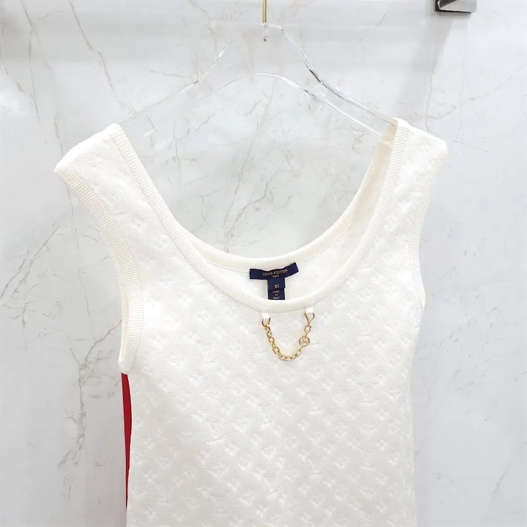 LOUIS VUITTON 緹花鍊飾無袖上衣 (XS):圖片 4