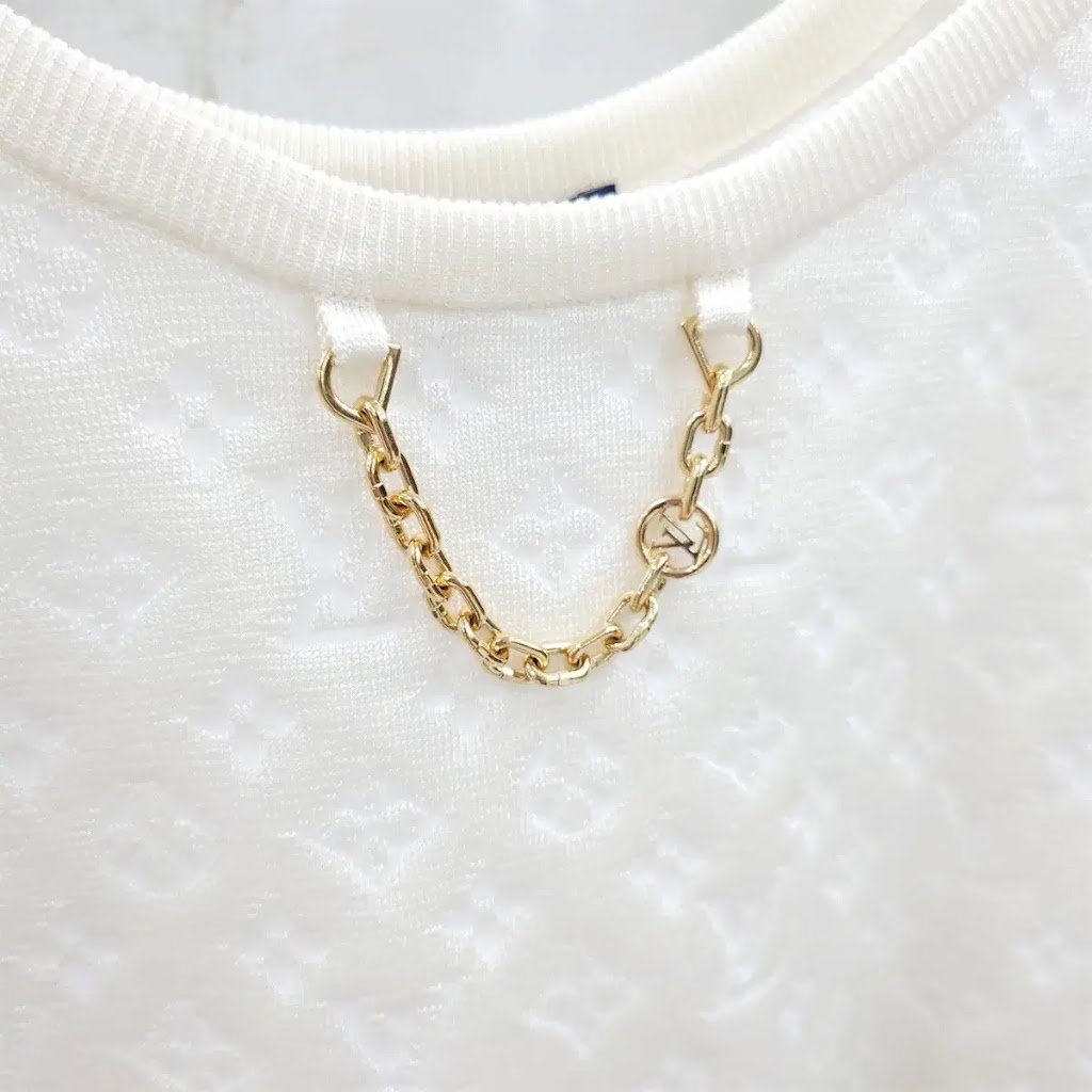 LOUIS VUITTON 緹花鍊飾無袖上衣 (XS):圖片 5
