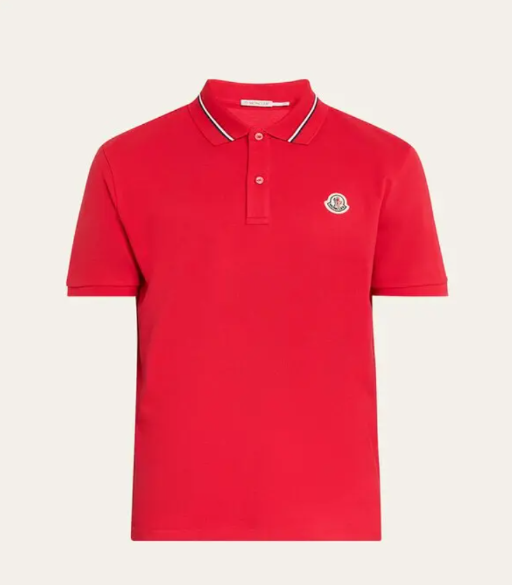 MONCLER 經典正紅滾邊翻領衫:圖片 2