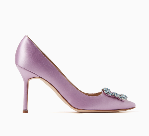 MANOLO BLAHNIK 經典淺紫緞面高跟鞋:圖片 2