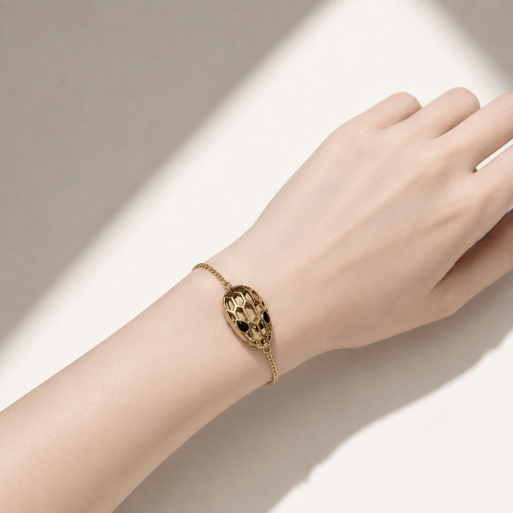 BVLGARI 蛇頭絲巾釦窄版絲巾禮盒:圖片 6
