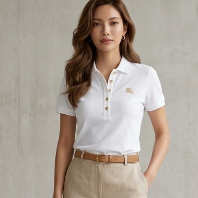 BURBERRY 女款白色Polo  (Size XS)