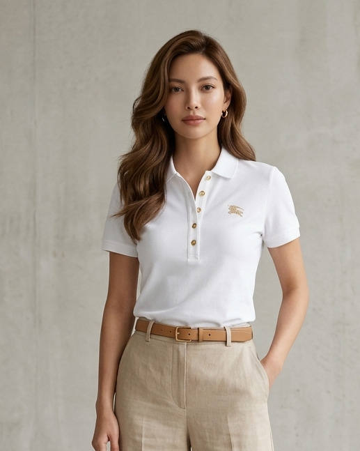 BURBERRY 女款白色Polo  (Size XS)